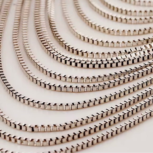 Silver Multi-Chain Layered Necklace - Picture 4 of 7
